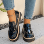 Women Loafers Slip - On Thick Tread Sole Design - Evergreen Outfits - Women Loafers