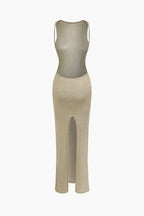 Women Maxi Dress Backless Side Cut - Out Fitted Design - Evergreen Outfits - Women Maxi Dress