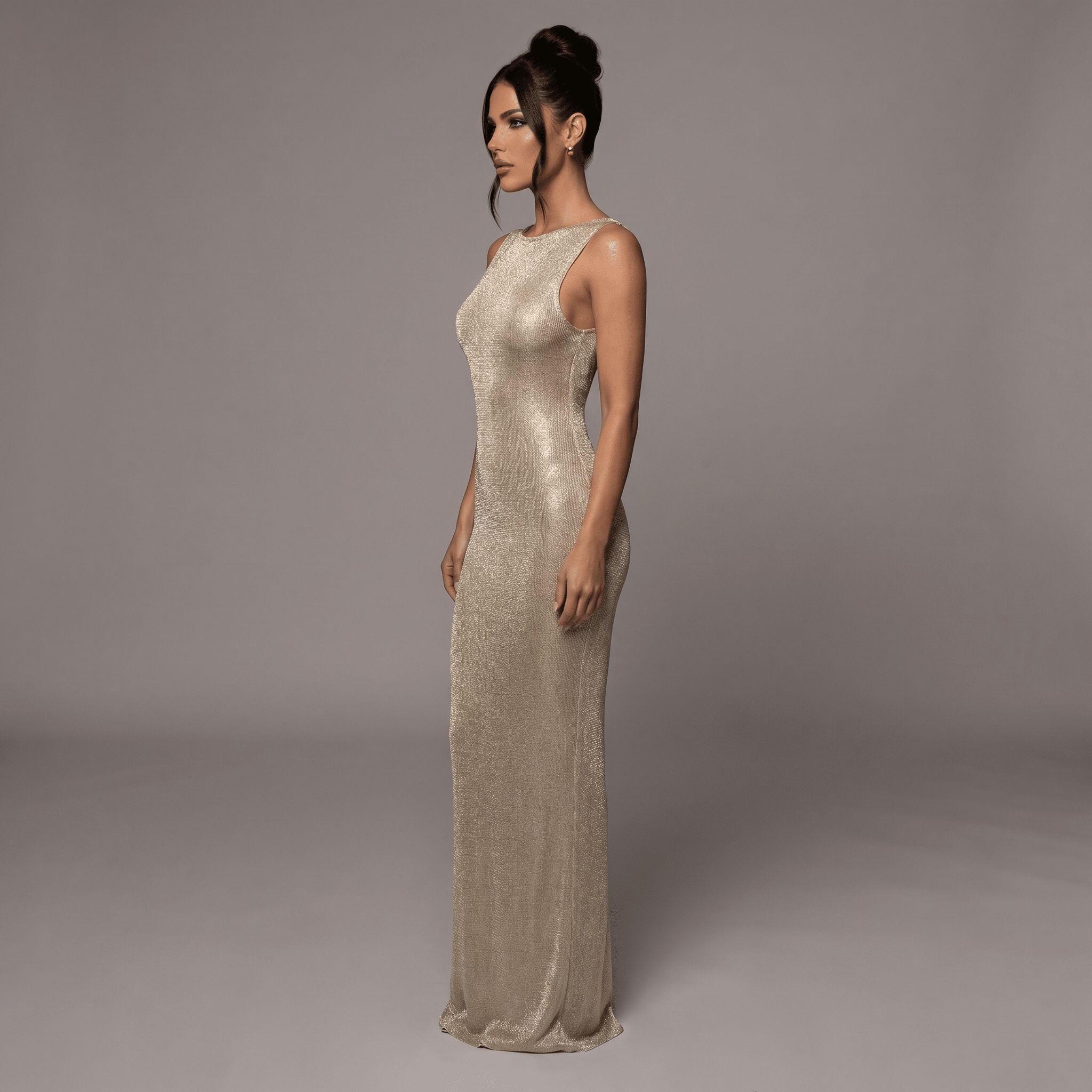 Women Maxi Dress Backless Side Cut - Out Fitted Design - Evergreen Outfits - Women Maxi Dress