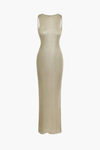 Women Maxi Dress Backless Side Cut - Out Fitted Design - Evergreen Outfits - Women Maxi Dress