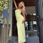 Women Maxi Dress Bodycon Backless Sleeveless Strappy - Evergreen Outfits - Women Maxi Dress