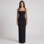 Women Maxi Dress Bodycon Sleeveless Square Neckline - Evergreen Outfits - Women Maxi Dress