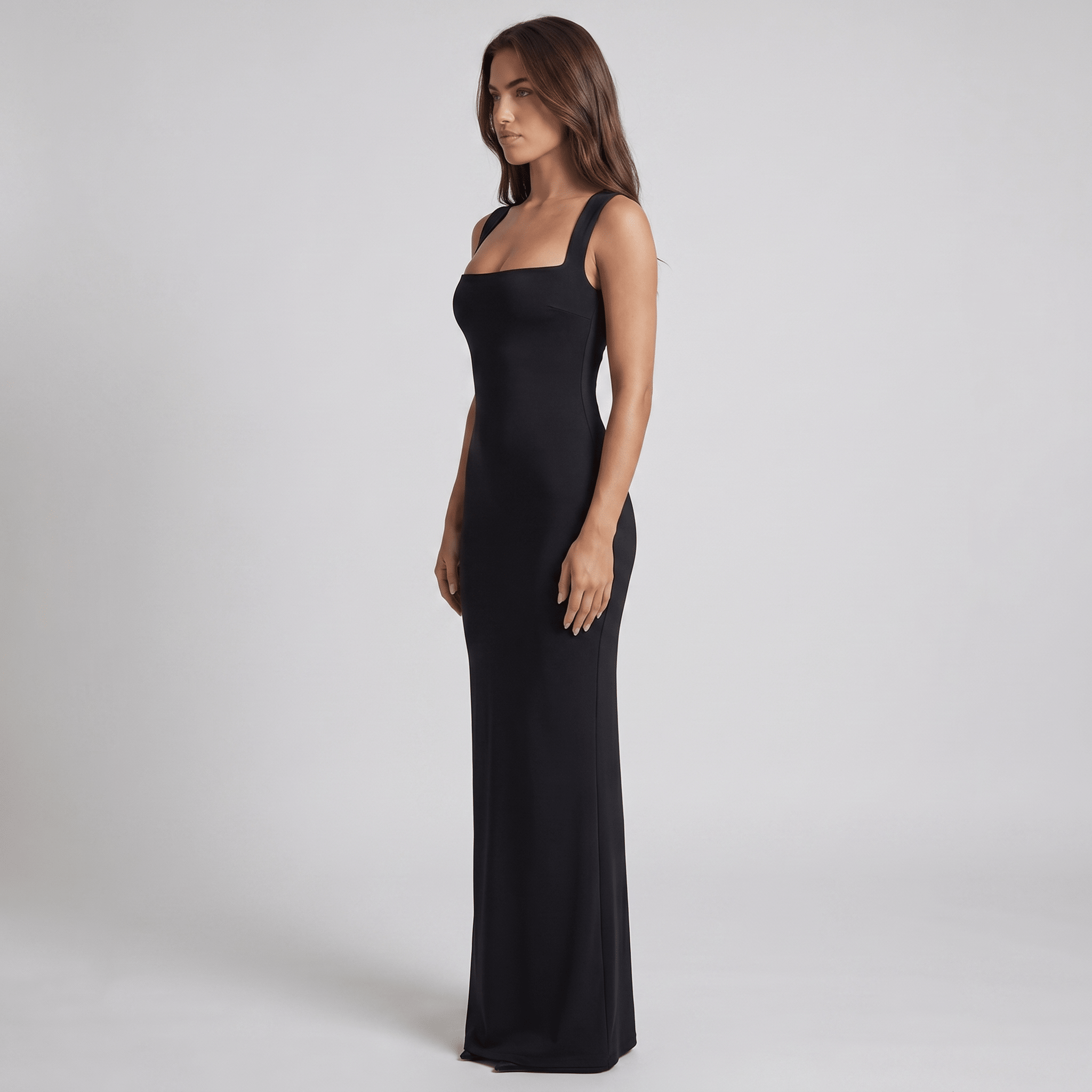 Women Maxi Dress Bodycon Sleeveless Square Neckline - Evergreen Outfits - Women Maxi Dress