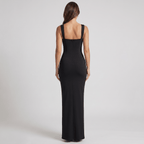 Women Maxi Dress Bodycon Sleeveless Square Neckline - Evergreen Outfits - Women Maxi Dress