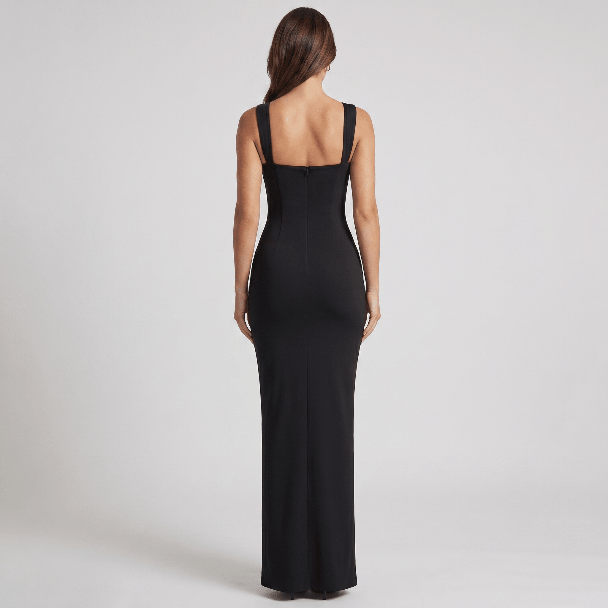 Women Maxi Dress Bodycon Sleeveless Square Neckline - Evergreen Outfits - Women Maxi Dress