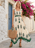 Women Maxi Dress Bohemian Summer Flowy Relaxed Fit - Evergreen Outfits - Women Maxi Dress