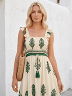 Women Maxi Dress Bohemian Summer Flowy Relaxed Fit - Evergreen Outfits - Women Maxi Dress