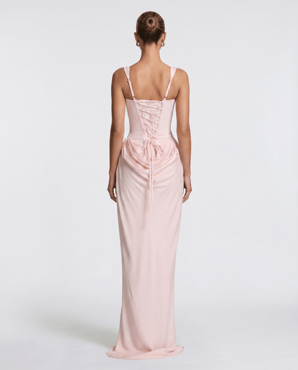 Women Maxi Dress Corset Draped Hip Sleeveless Design - Evergreen Outfits - Women Maxi Dress