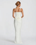 Women Maxi Dress Corset Draped Hip Sleeveless Design - Evergreen Outfits - Women Maxi Dress