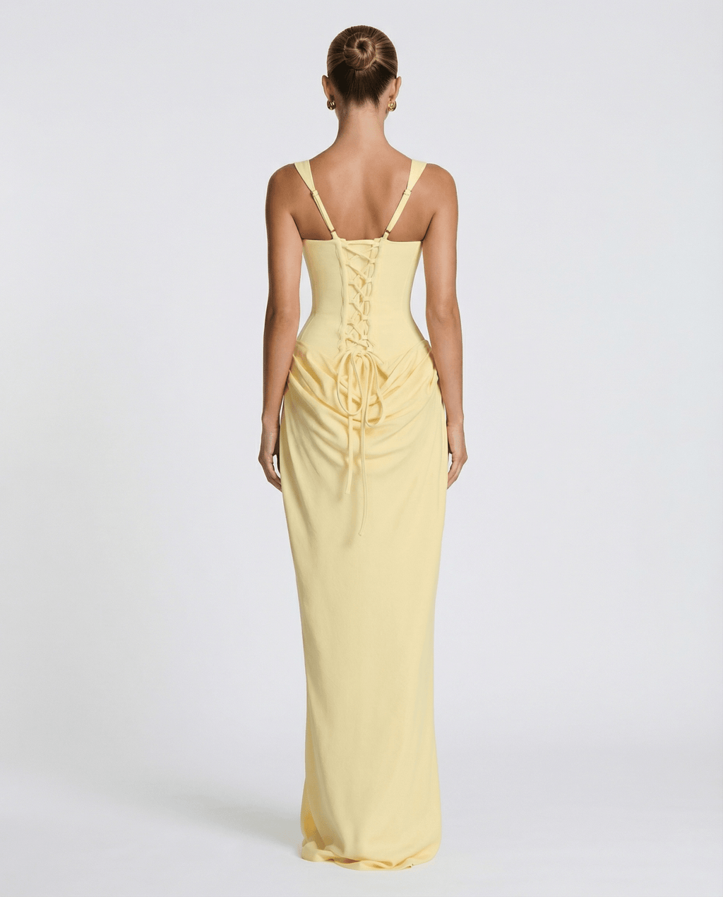 Women Maxi Dress Corset Draped Hip Sleeveless Design - Evergreen Outfits - Women Maxi Dress