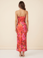 Women Maxi Dress Floral Bandeau Sleeveless Printed Style - Evergreen Outfits - Women Maxi Dress