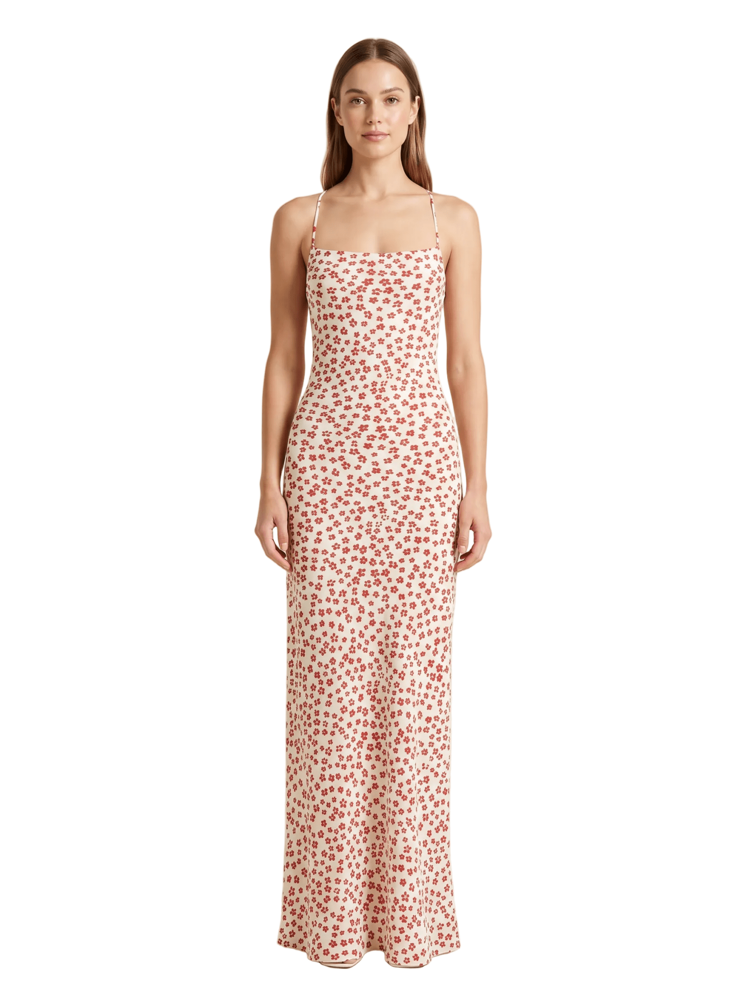 Women Maxi Dress Floral Print Spaghetti Strap Design - Evergreen Outfits - Women Maxi Dress
