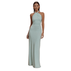 Women Maxi Dress Halter Neck Bodycon Floor Length Fit - Evergreen Outfits - Women Maxi Dress