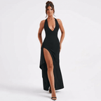 Women Maxi Dress Halter Neck Bodycon Open Back Design - Evergreen Outfits - Women Maxi Dress