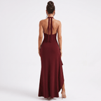 Women Maxi Dress Halter Neck Bodycon Open Back Design - Evergreen Outfits - Women Maxi Dress