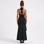 Women Maxi Dress Halter Neck Bodycon Open Back Design - Evergreen Outfits - Women Maxi Dress