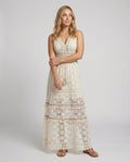 Women Maxi Dress Lace Sleeveless V Neck Embroidered Fit - Evergreen Outfits - Women Mini Dress