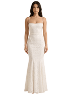 Women Maxi Dress Lace Spaghetti Strap Flared Hem Fit - Evergreen Outfits - Women Maxi Dress