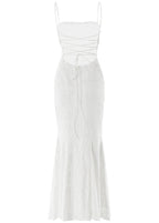 Women Maxi Dress Lace Spaghetti Strap Flared Hem Fit - Evergreen Outfits - Women Maxi Dress