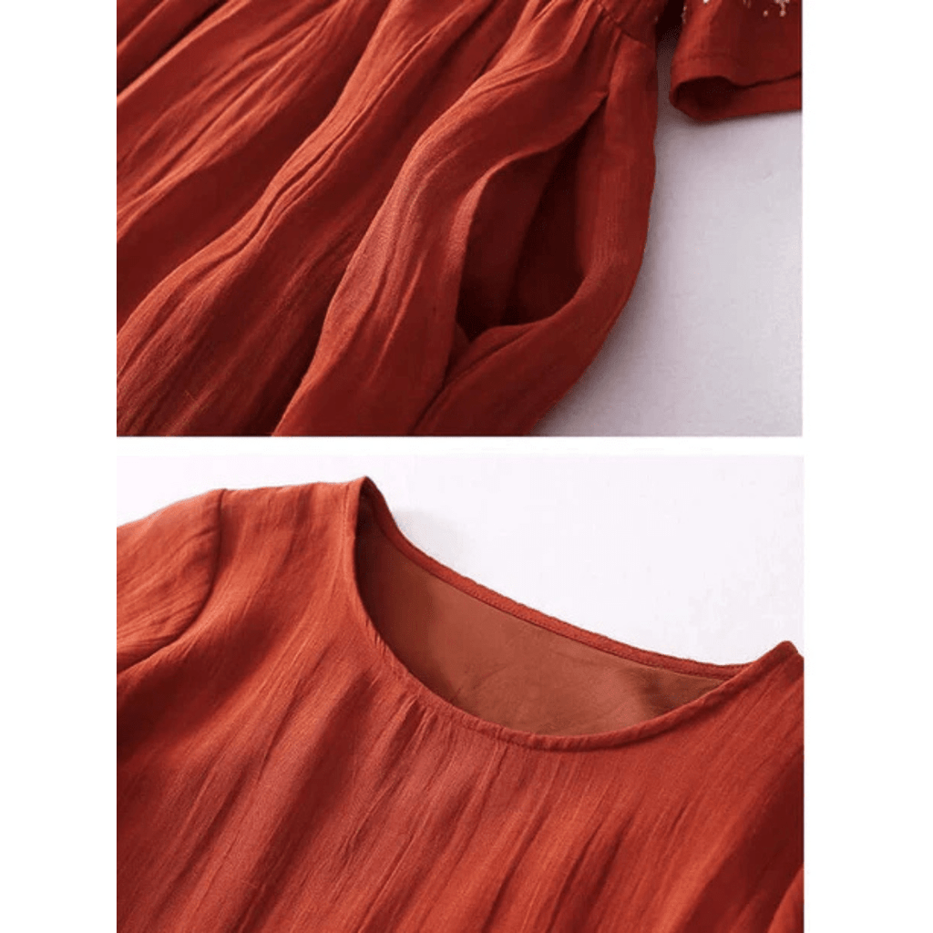 Women Maxi Dress Loose Fit Round Neckline Design - Evergreen Outfits - Women Maxi Dress