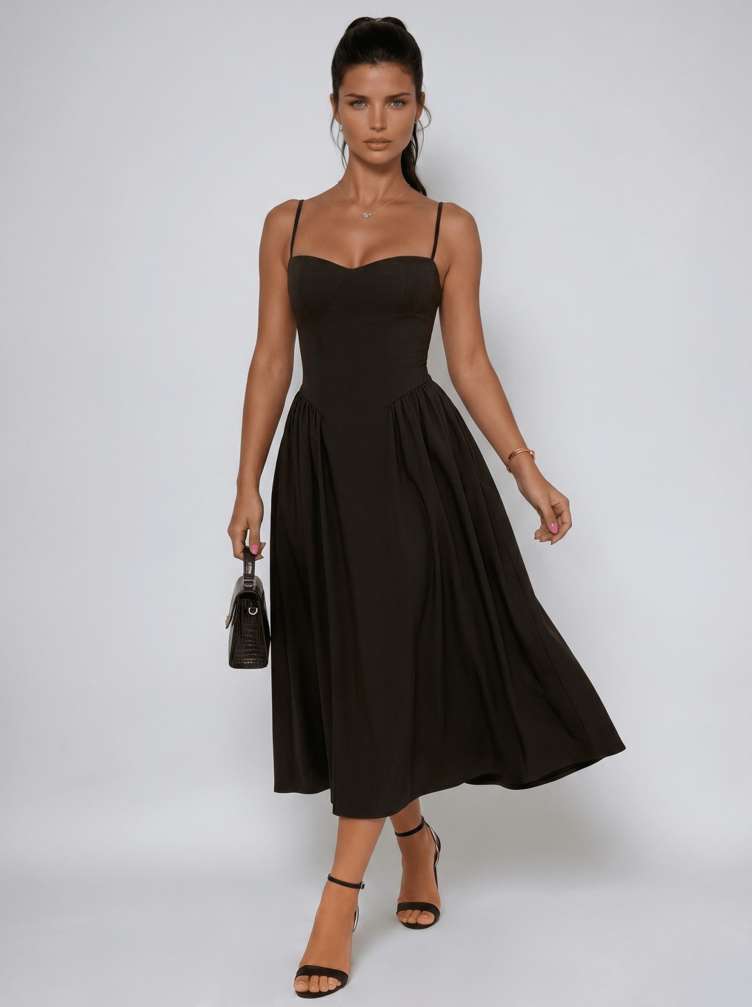 skater style bridesmaid dress Blue Skater Dress