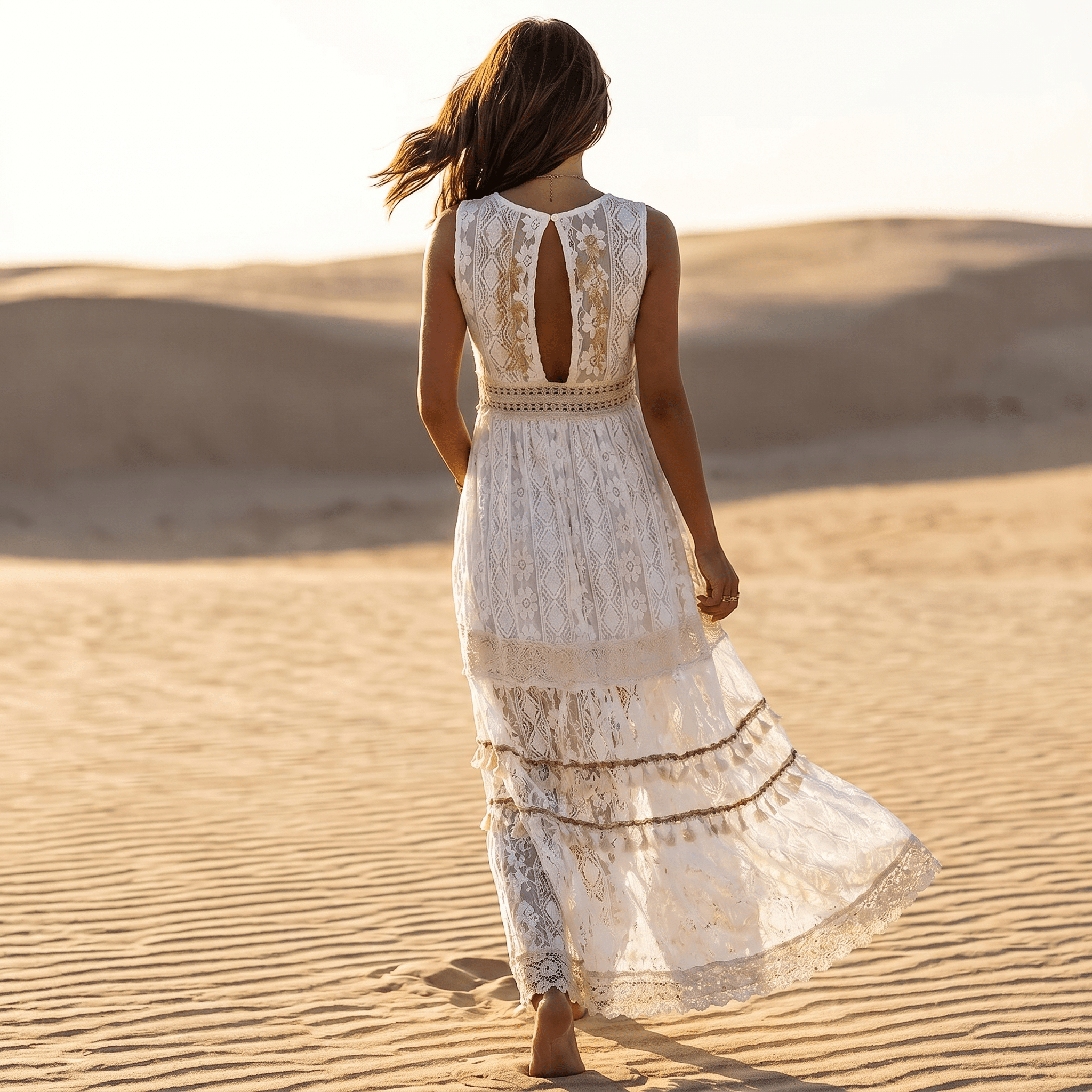 Women Maxi Dress Relaxed Fit Boho Style Design - Evergreen Outfits - Women Maxi Dress