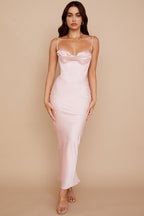 Women Maxi Dress Sleeveless Corset Fitted Design - Evergreen Outfits - Women Maxi Dress