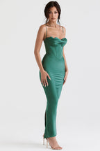 Women Maxi Dress Sleeveless Corset Fitted Design - Evergreen Outfits - Women Maxi Dress