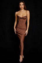 Women Maxi Dress Sleeveless Corset Fitted Design - Evergreen Outfits - Women Maxi Dress