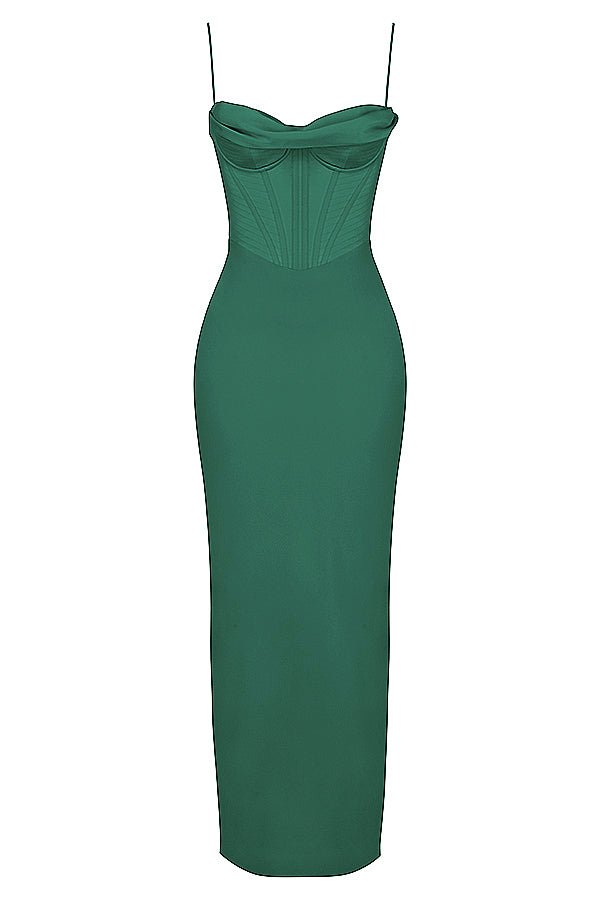Women Maxi Dress Sleeveless Corset Fitted Design - Evergreen Outfits - Women Maxi Dress