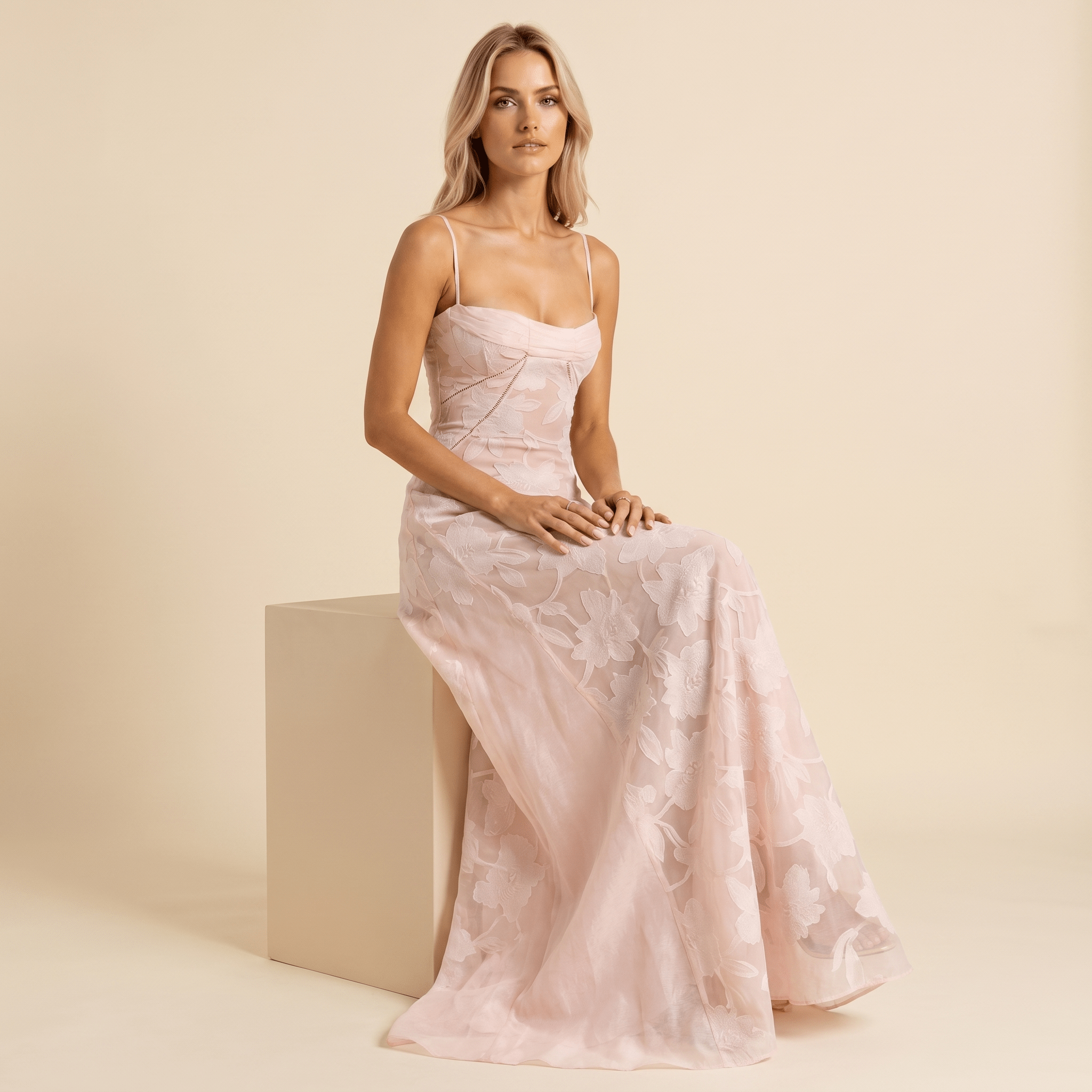 Women Maxi Dress Spaghetti Strap Corset Bodice Fit - Evergreen Outfits - Women Maxi Dress