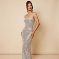 Women Maxi Dress Square Neck Sleeveless Long Design - Evergreen Outfits - Women Maxi Dress
