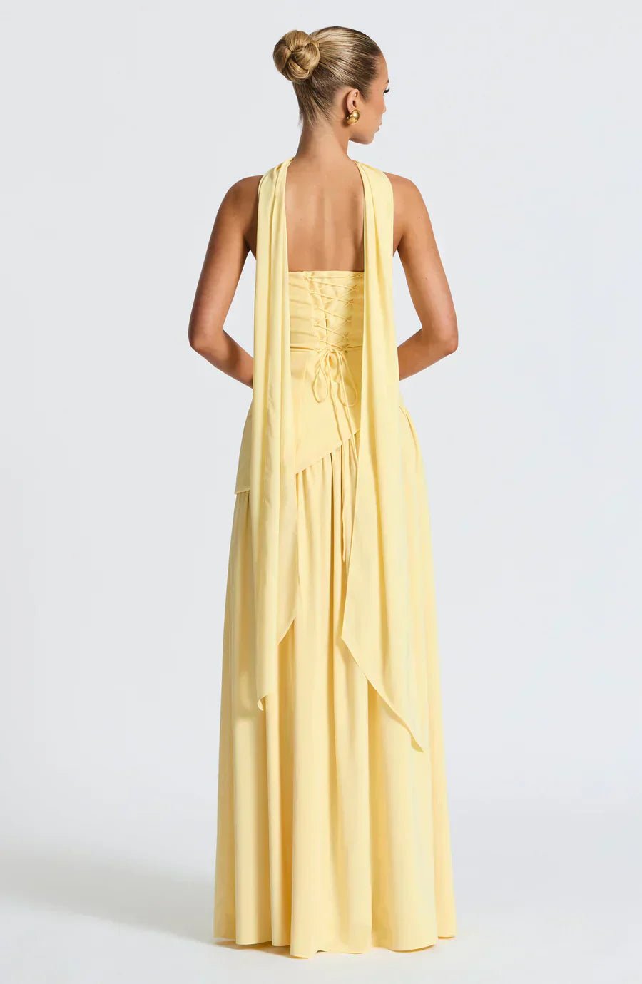 Women Maxi Dress Strapless Fitted Shape Slit Detail - Evergreen Outfits - Women Maxi Dress