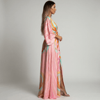 Women Maxi Dress V - Neck Maxi Length Side Slit Design - Evergreen Outfits - Women Maxi Dress