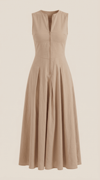 Women Midi Dress A - Line Fit Cutout Design Midi Length - Evergreen Outfits - Women Midi Dress
