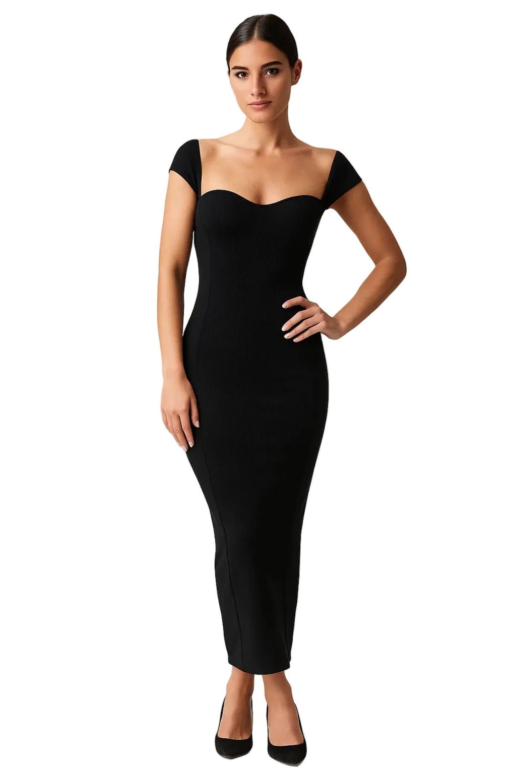 Women's Bodycon Off-Shoulder Midi Dress – Evergreen Outfits