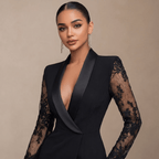 Women Midi Dress Bodycon Long Sleeve Shawl Collar Fit - Evergreen Outfits - Women Midi Dress