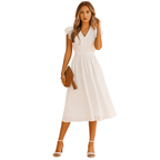 Women Midi Dress Ruffle Sleeve Detail Structured Design - Evergreen Outfits - Women Midi Dress