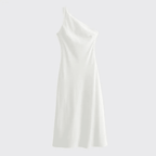 Women Midi Dress Sleeveless Linen Asymmetrical Hem Fit - Evergreen Outfits - Women Maxi Dress