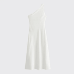 Women Midi Dress Sleeveless Linen Asymmetrical Hem Fit - Evergreen Outfits - Women Maxi Dress