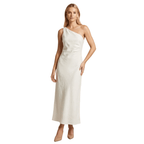 Women Midi Dress Sleeveless Linen Asymmetrical Hem Fit - Evergreen Outfits - Women Maxi Dress