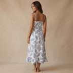 Women Midi Dress Sleeveless Ruffle Neck Tie Waist - Evergreen Outfits - Women Midi Dress