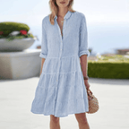 Women Midi Dress Slim Fit Defined Waist And Neckline - Evergreen Outfits - Women Midi Dress