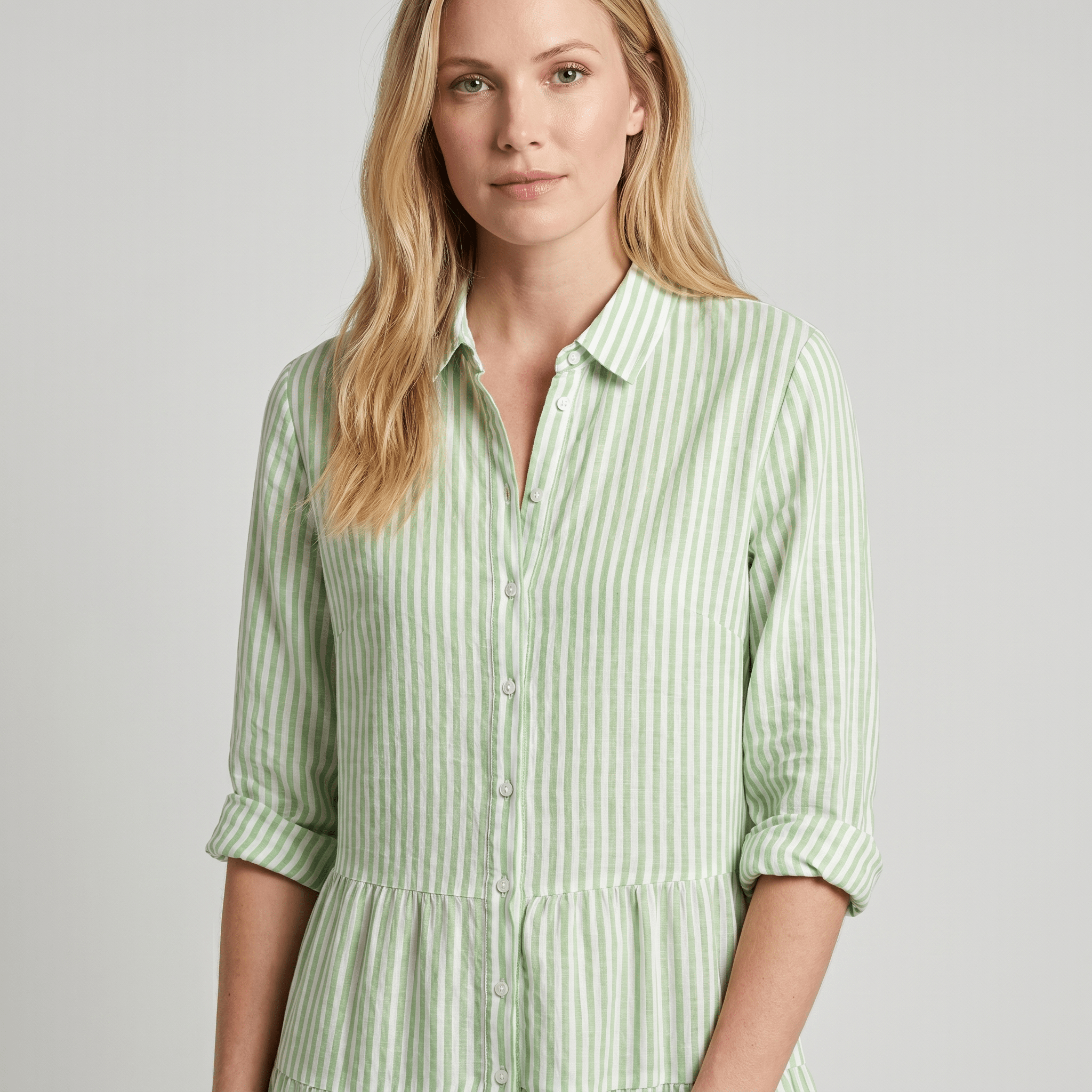 Women Midi Dress Slim Fit Defined Waist And Neckline - Evergreen Outfits - Women Midi Dress