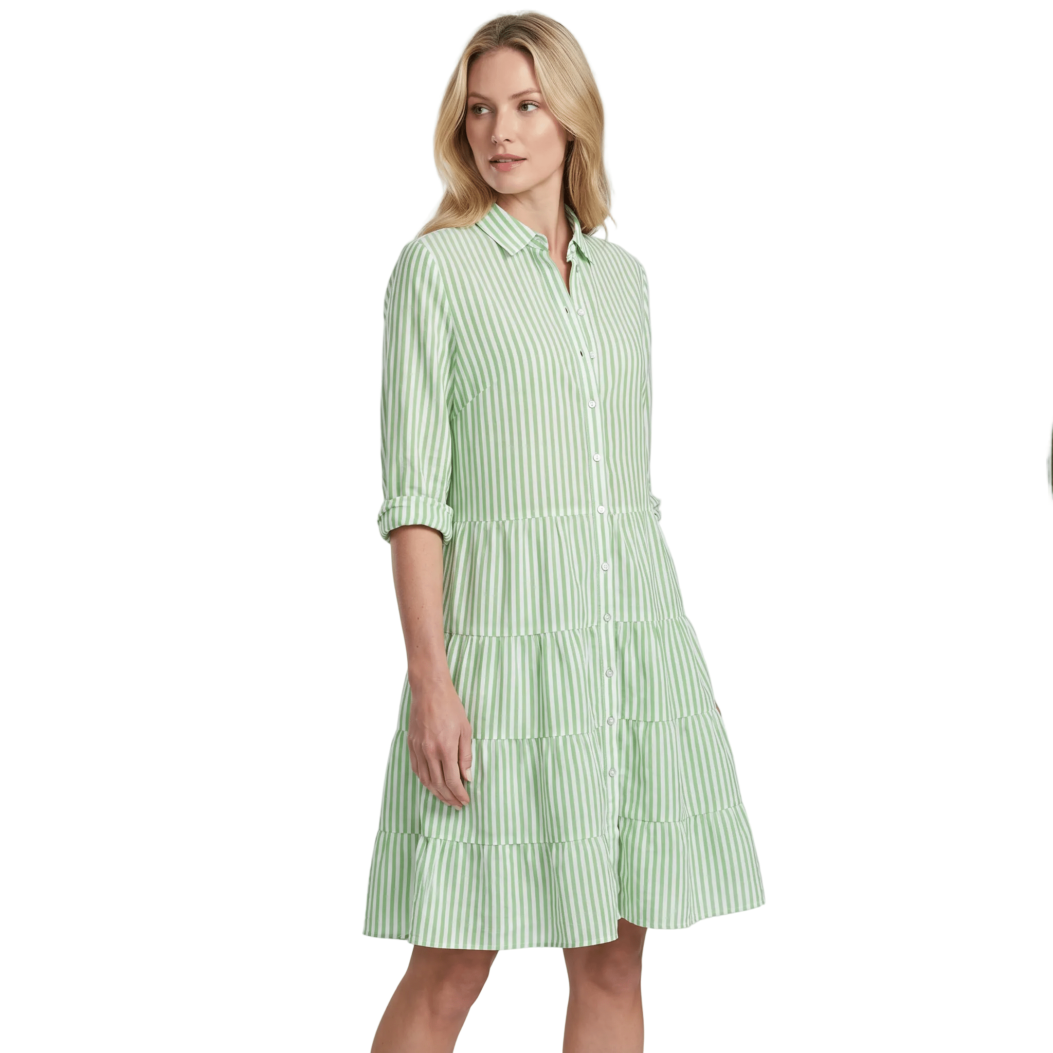 Women Midi Dress Slim Fit Defined Waist And Neckline - Evergreen Outfits - Women Midi Dress