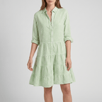Women Midi Dress Slim Fit Defined Waist And Neckline - Evergreen Outfits - Women Midi Dress