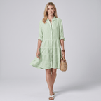Women Midi Dress Slim Fit Defined Waist And Neckline - Evergreen Outfits - Women Midi Dress