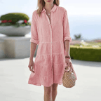 Women Midi Dress Slim Fit Defined Waist And Neckline - Evergreen Outfits - Women Midi Dress