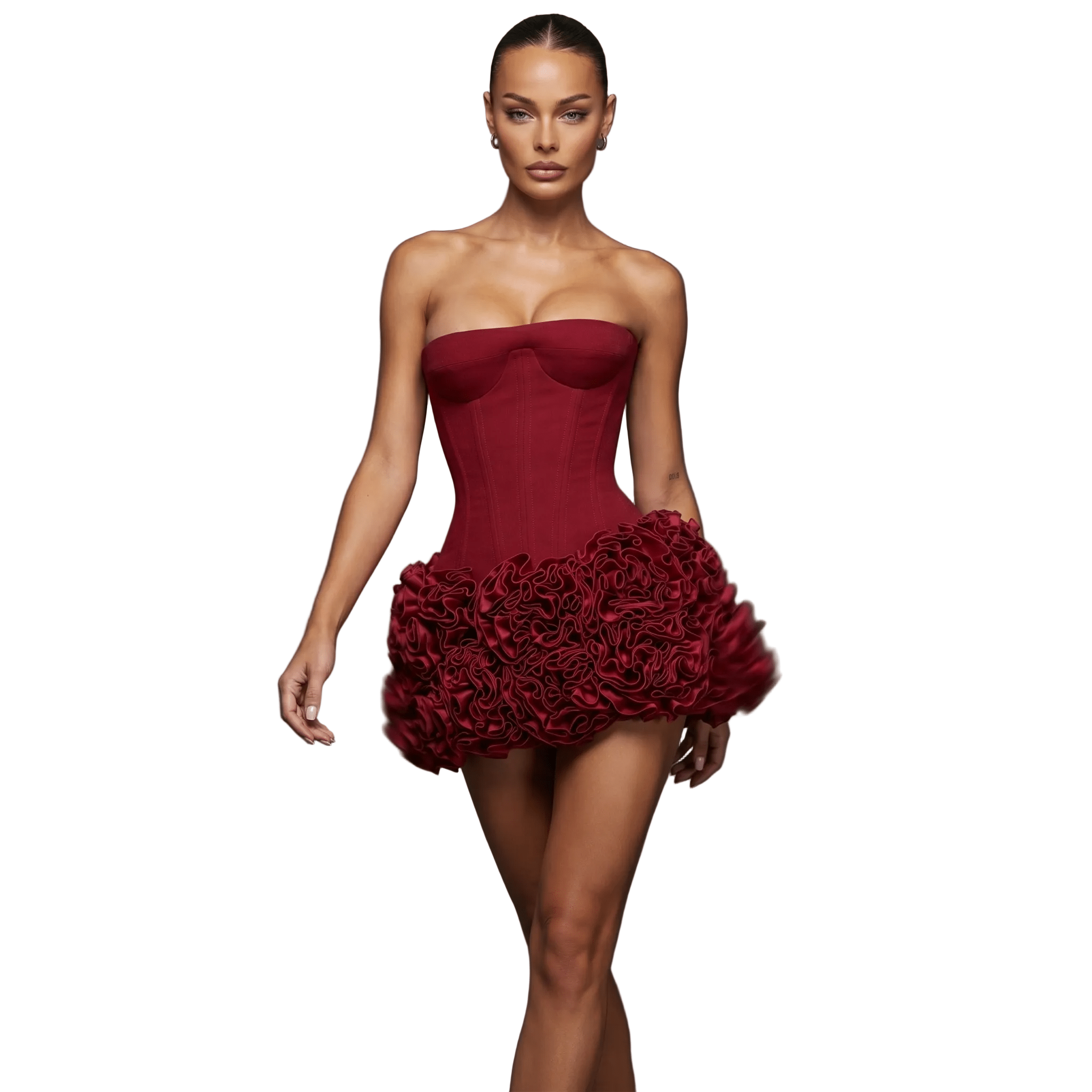Women Mini Dress Corset Bodice Structured Fit Design - Evergreen Outfits - Women Mini Dress