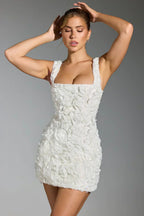 Women Mini Dress Corset Detail Floral Pattern Design - Evergreen Outfits - Women Mini Dress
